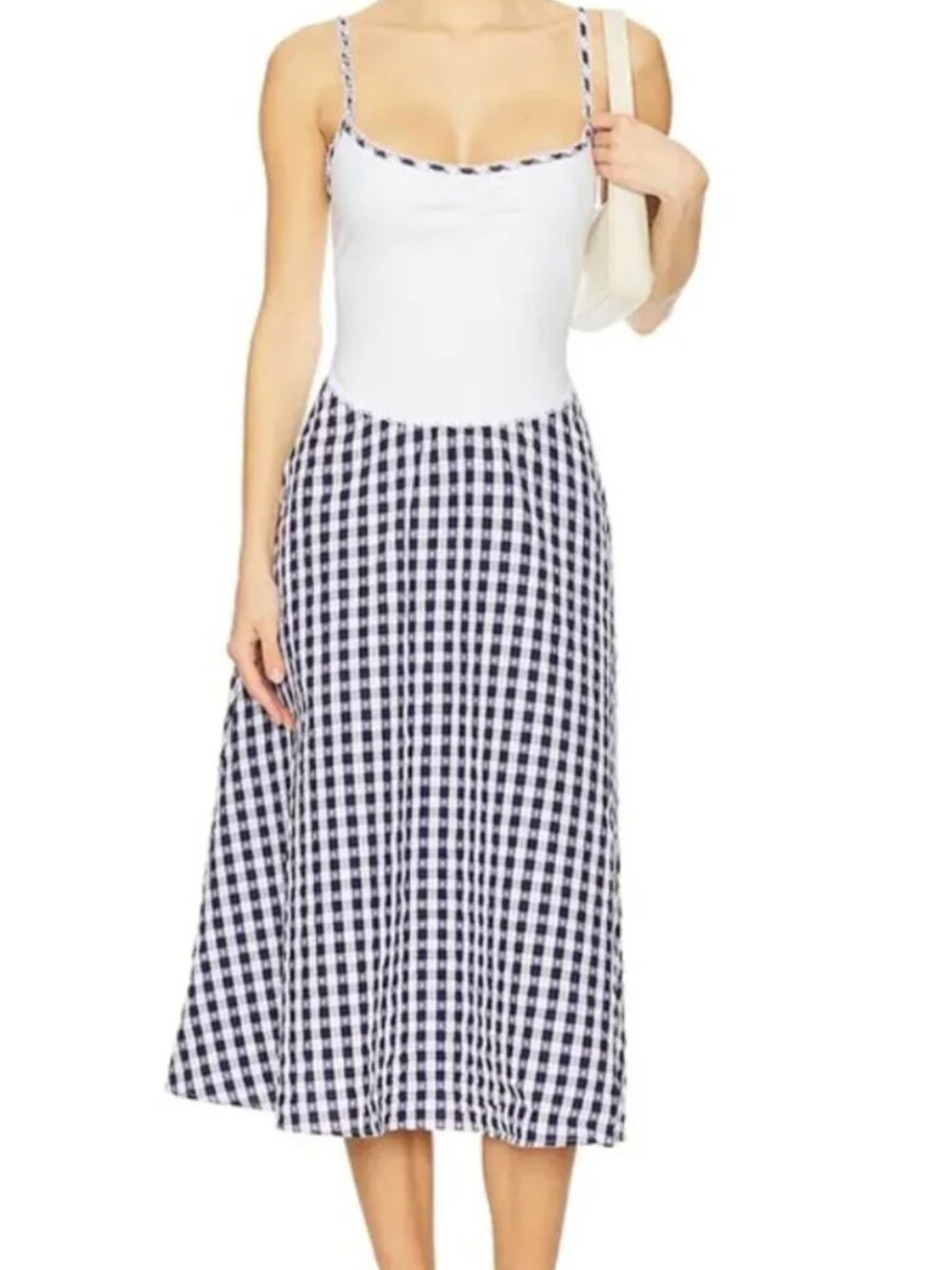 For Love and Lemons GISELLA GINGHAM MIDI DRESS SIZE XS